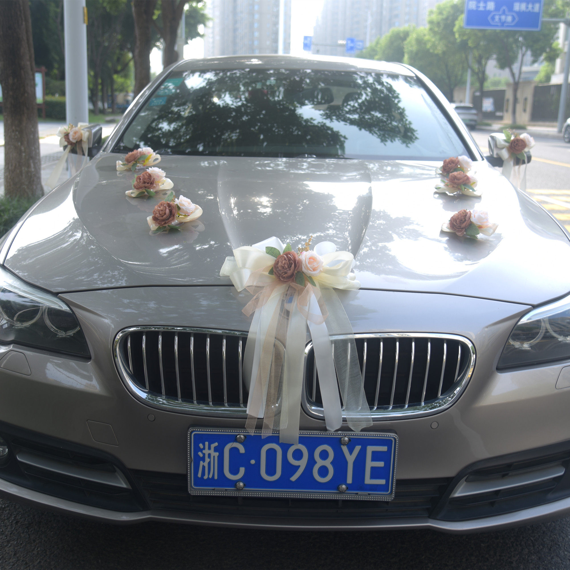 婚车装饰车头花迎亲花车装饰结婚车队主副车用品套装婚庆布置吸盘