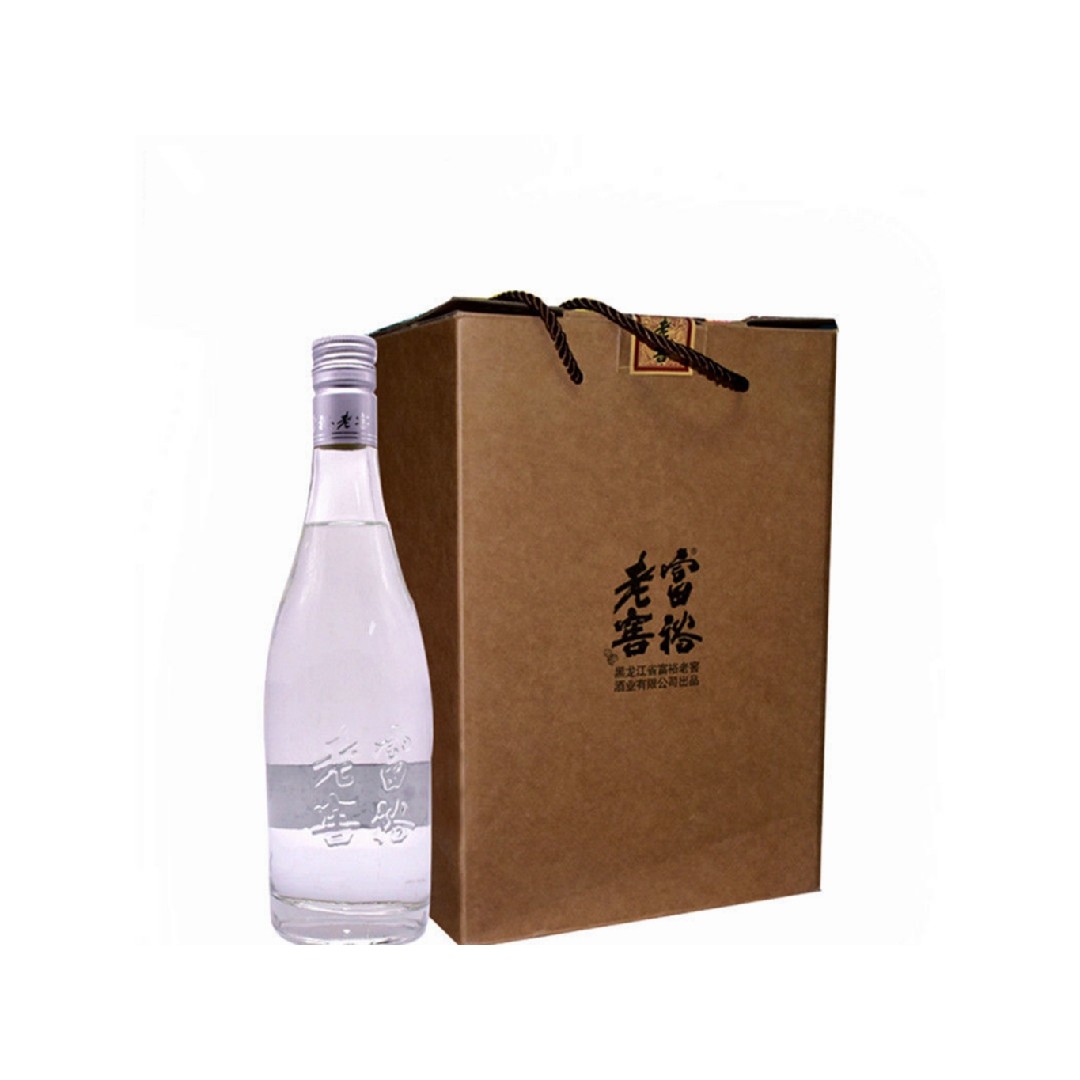 桂花白酒 富裕老窖光瓶35度白酒光腚白酒浓香型白酒450ml*4瓶一箱