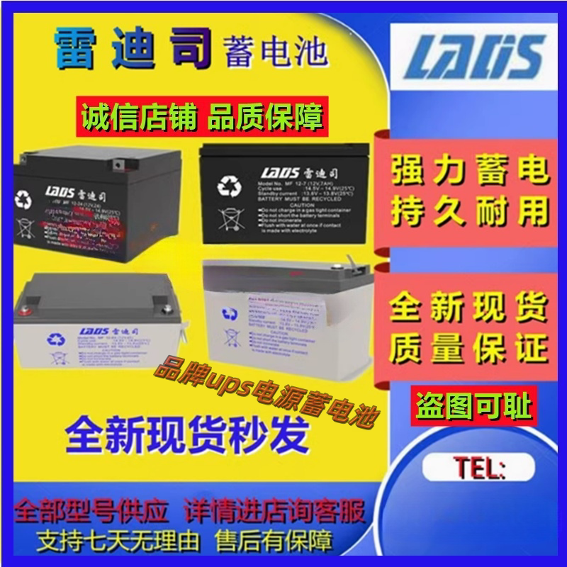 雷迪司蓄电池GSM12120 12V120AH铅酸阀控式免维护不间断备用电池