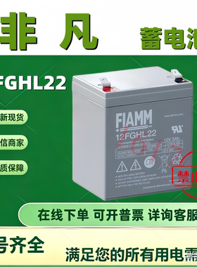 FIAMM非凡蓄电池12FGHL22 12V5AH铅酸免维护仪器仪表监控UPS电源