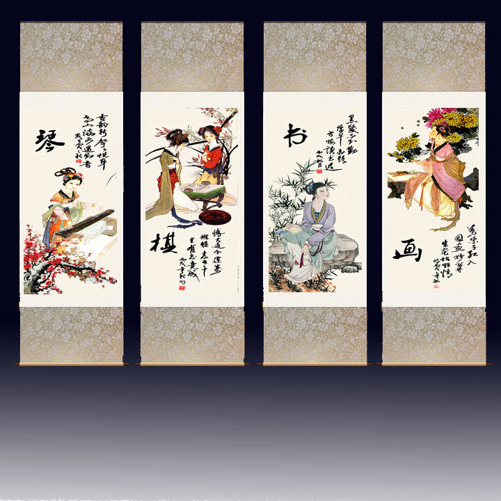 仕女图装饰字画挂画国画卷轴画