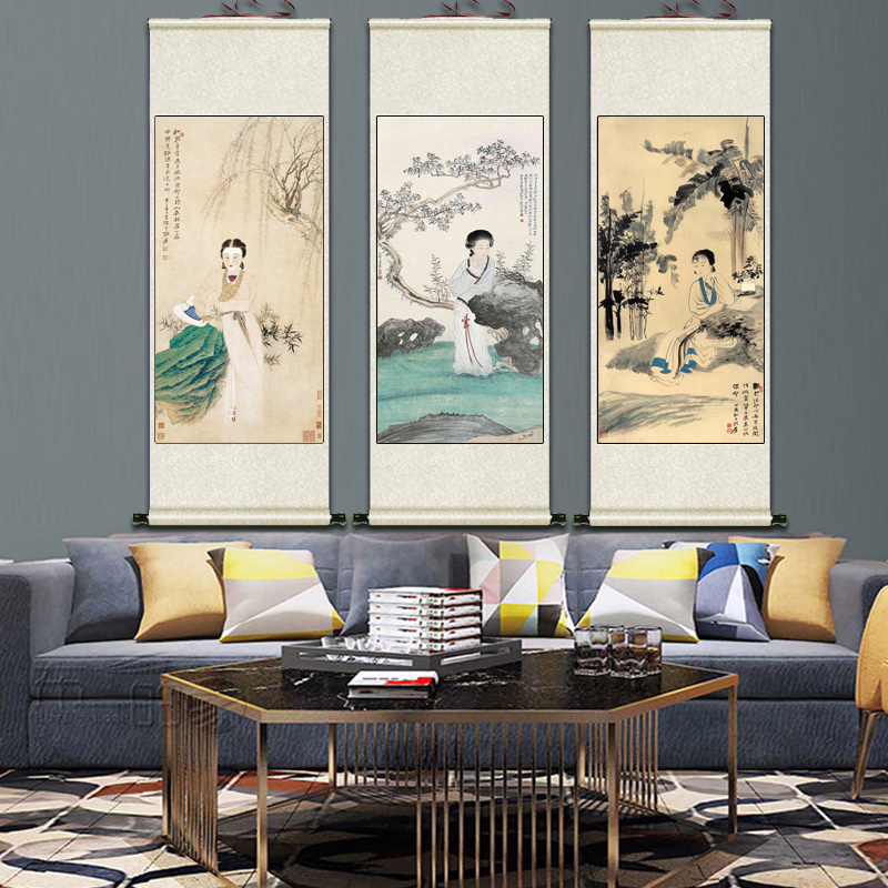 张大千人物画挂画字画装饰画