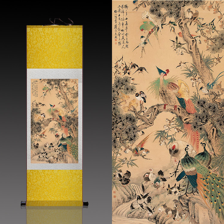 丝绸酒店办公室花鸟画图片