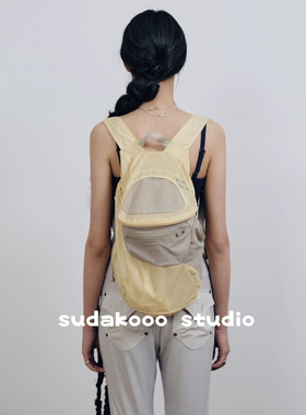 sudakooo韩国新款mschf春季新款时尚百搭双肩包背包登山包2色