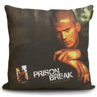 Break米帅美剧周边纪念品创意礼物沙发靠垫棉麻抱枕 越狱Prison
