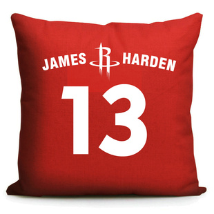 哈登13号周边纪念品篮球明星抱枕球迷礼物沙发靠垫腰枕亚麻枕头