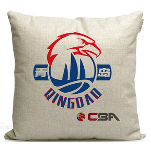 CBA青岛国信水产队标志纪念品沙发抱枕定制球迷周边靠垫礼品枕头