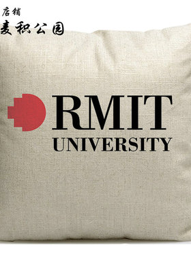 澳洲名校周边皇家墨尔本理工大学RMIT纪念品礼品沙发靠垫棉麻抱枕