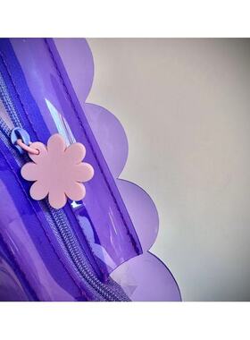 68包邮｜一眼万年！小众半透明紫罗兰花边镂空Q弹果冻化妆收纳包