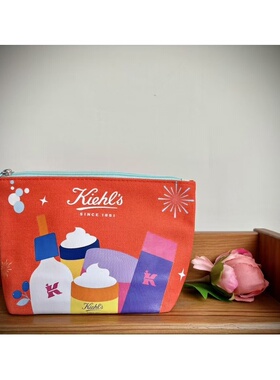 抄底清｜外贸出口橘红黄蓝撞色厚实帆布日落系性价比化妆收纳包