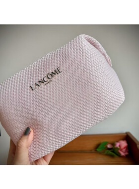 68包邮｜护肤专柜洋气灰粉配色特殊面料分量感大容量化妆收纳包