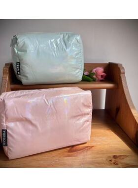 68包邮｜赞～美妆品牌奶呼呼粉蓝大容量轻便彩虹防水化妆收纳包