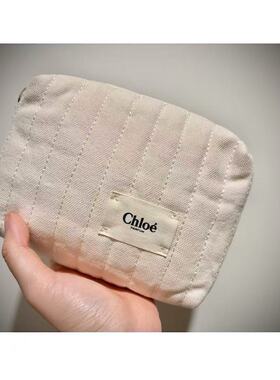 68包邮｜法国品牌经典高频自然原麻色夹棉质感金属拉链化妆收纳包