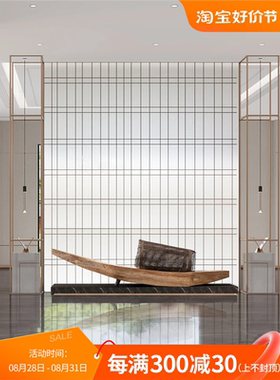 酒店大堂美陈装饰抽象木雕船型落地摆件售楼中心室内造景艺术装置