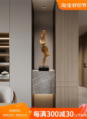 民宿酒店抽象木雕装饰品摆件高级感软装样板房玄关雕塑艺术品摆设