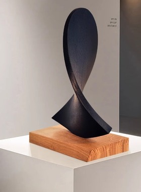 酒店样板间玄关木雕摆件抽象实木雕塑艺术品会所展厅软装家居摆设