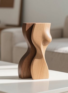 实木摆件客厅玄关装饰品创意艺术摆件