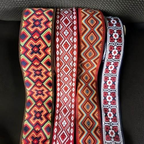 彩色民族花边服装辅料布艺装饰DIY纺织面料 红色提花织带衣服加宽