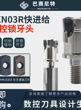 EXN03快进给锁牙头 东芝LNMU03通装双面刃刀片铣刀杆 抗震螺纹头