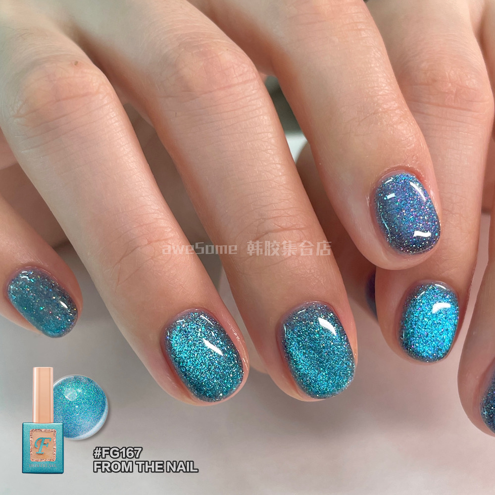 FROM THE NAIL「千禧蓝眼泪」NOISE韩国镭射猫眼碎钻爆闪指甲油胶