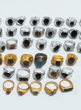 夸张复古仿宝石戒指指环拍摄演出表演道具男女配饰怀旧经典饰品