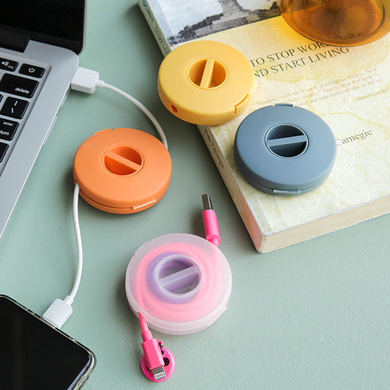 可旋转充电器线收纳盒数据线集线盒 鼠标线绕线器 耳机收纳理线器