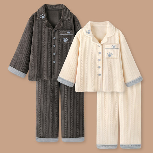 清新开衫情侣长袖居家加厚