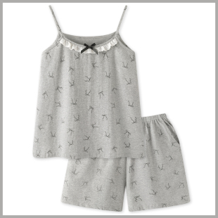 月蚀蝶络 套装 绝美睡衣女款 夏薄吊带短裤 可外穿家居服 2026新款