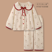 糖果小兔 睡衣女款 秋冬季 2026新款 法兰绒甜美娃娃领家居服套装