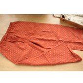 日系复古文艺纯棉纱布料九分家居裤 女 简约北欧风宽松大直筒睡裤