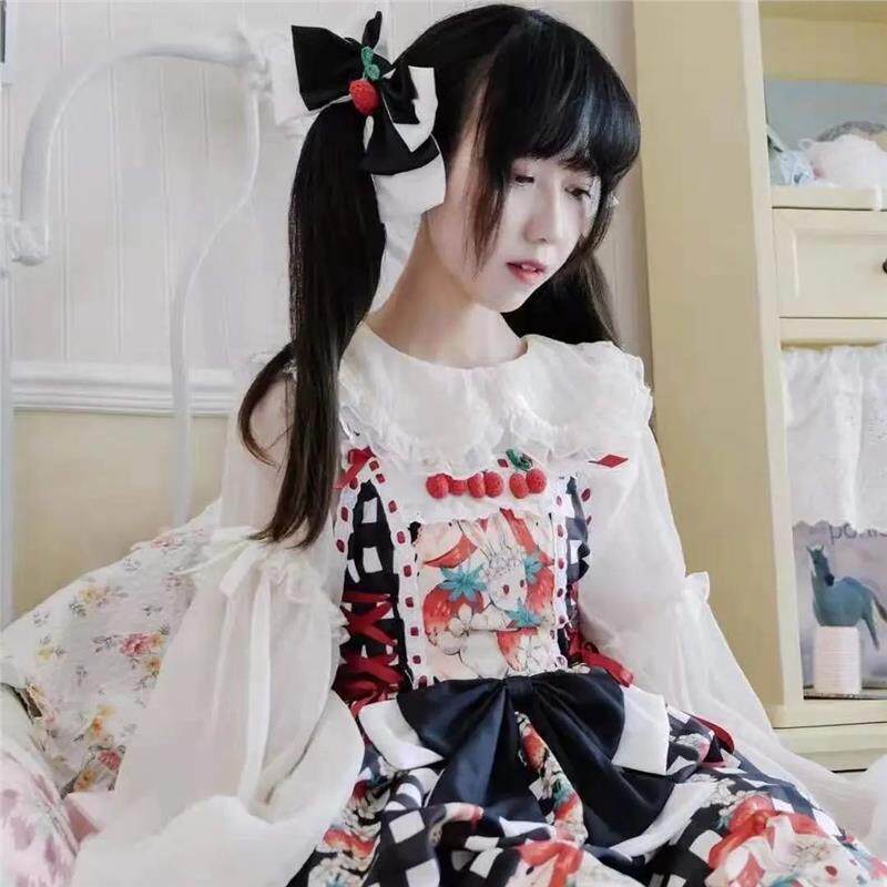 Lolita纯欲雪纺娃娃领薄款衬衫
