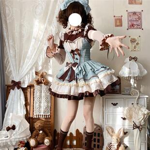Lolita原创设计薄巧芙芙新年薄荷巧克力狗短doll感公主裙可爱洋装