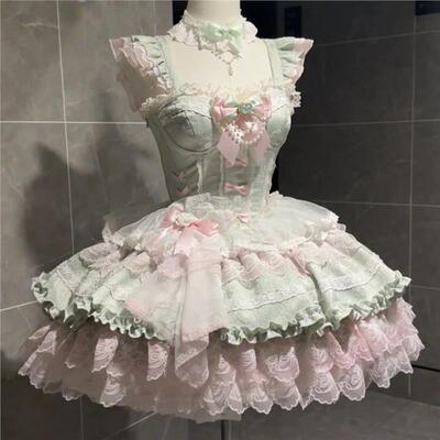春樱邮差 洛丽塔新款甜美少女蓬松连衣裙芭蕾jk可爱蛋糕蓬蓬裙