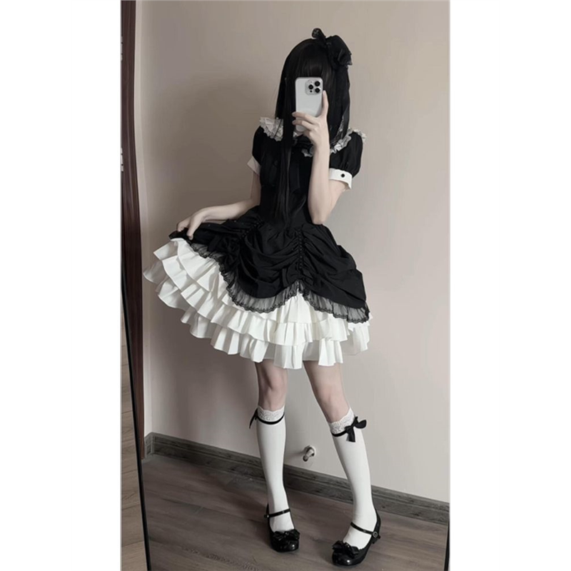 黑耀钻石暗黑哥特Lolita连衣裙