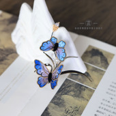 新中式 森森 非遗绒花胸针 千山蝴蝶 高级古典礼物旗袍饰品 簪