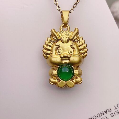 绿玉髓项坠玛瑙吊石链6m生
