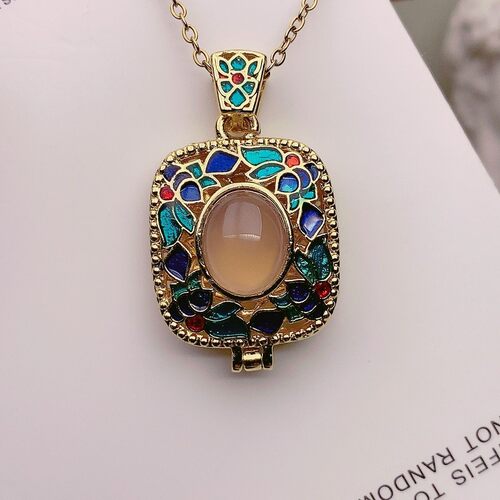 真品粉玛瑙吊坠玉髓项链珐