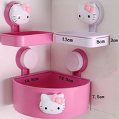 创意hellokitty可爱吸盘肥皂盒香皂盒沥水壁挂式 卫生间浴室置物架
