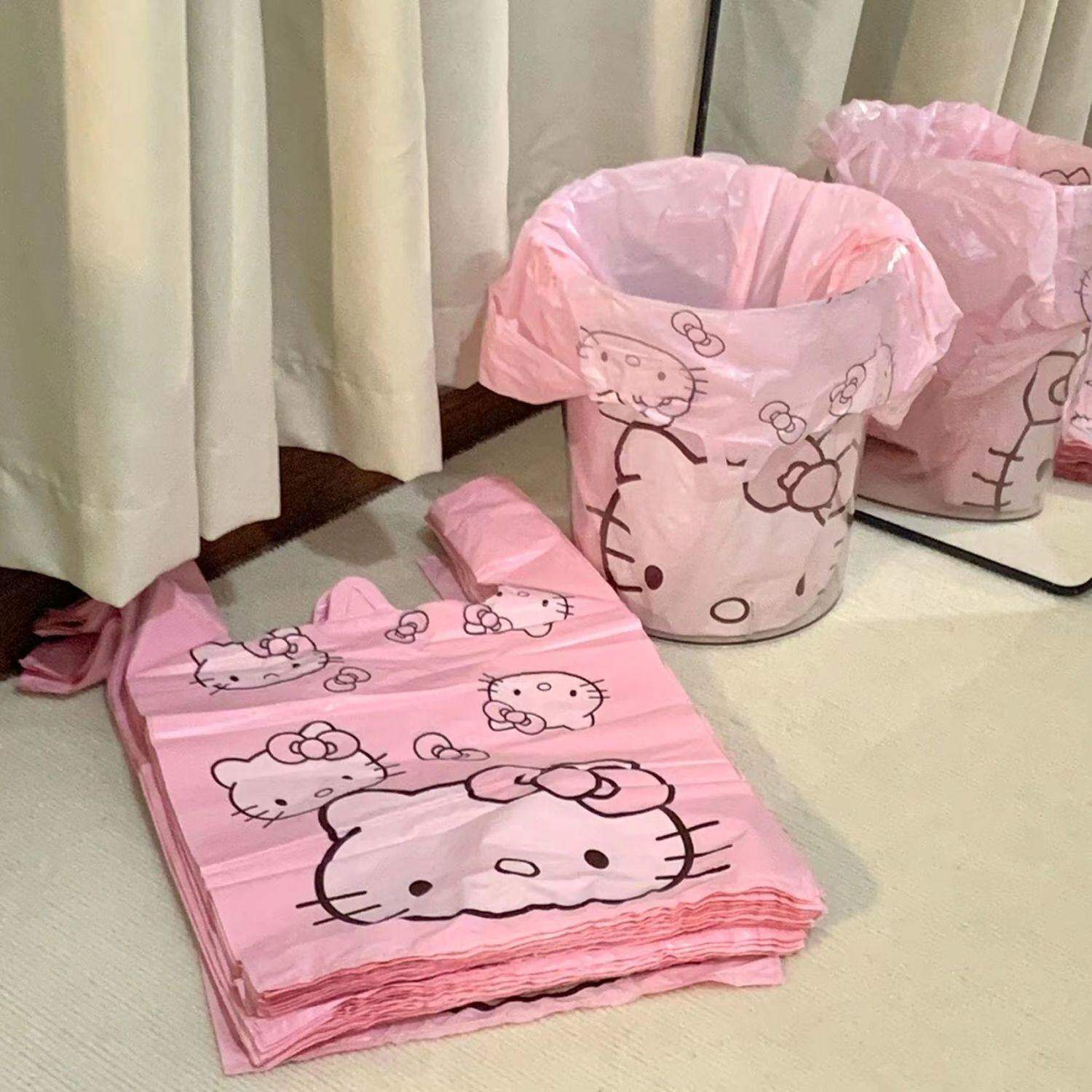 垃圾袋家用手提式可爱卡通背心袋塑料袋小号粉色加厚清洁袋方便袋