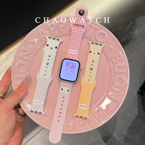 美乐蒂米菲兔适用于苹果手表表带s11代apple女iwatch109876硅胶se
