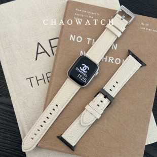 适用苹果手表表带s10代apple男女款iwatch9真皮se高级876夏天皮质