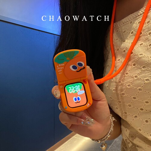 胡萝卜翻盖机挂绳式适用于苹果手表s11保护壳iwatchs987s10代se女