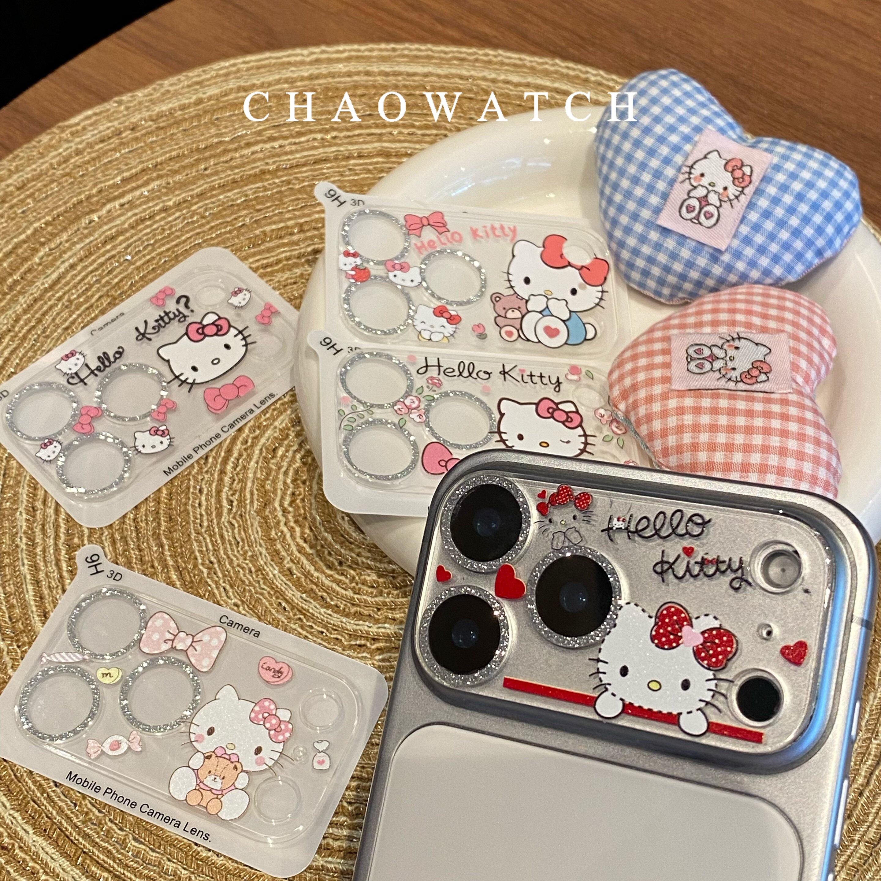 kitty猫卡通镜头膜适用于苹果iPhone17promax高清后置摄像头保护膜防摔粘贴式