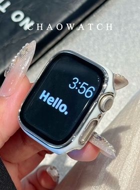 双色壳膜一体防摔适用于苹果手表s11保护壳apple女iwatchs10987代
