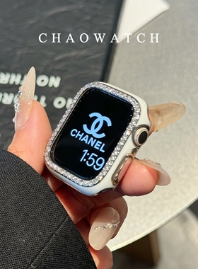 适用于苹果手表s11保护壳apple闪闪单排钻iwatchs9876s10代se女款