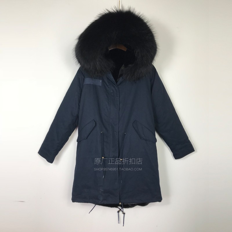 欧美潮牌男士大码棉服加厚藏青色