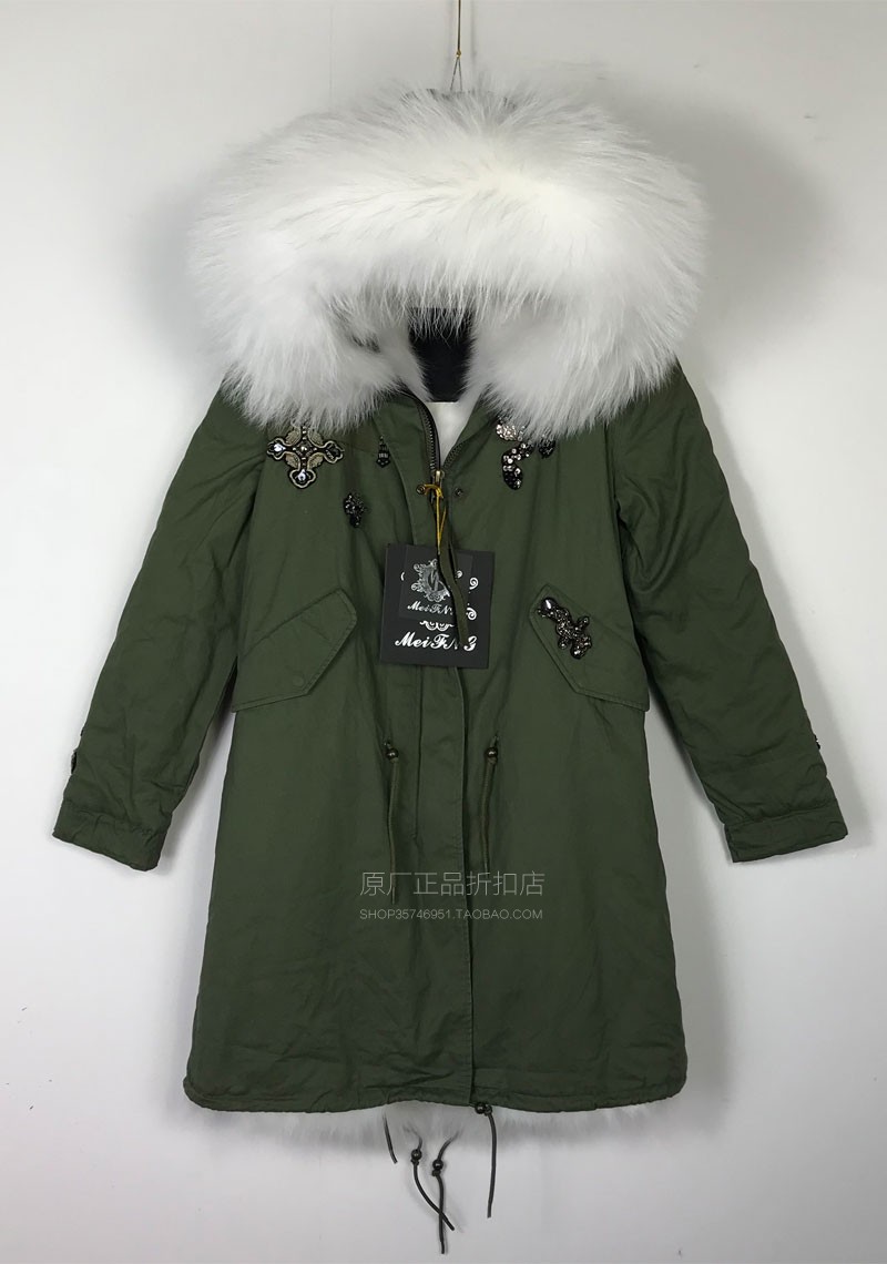 潮牌定制手工钉珠派克服女