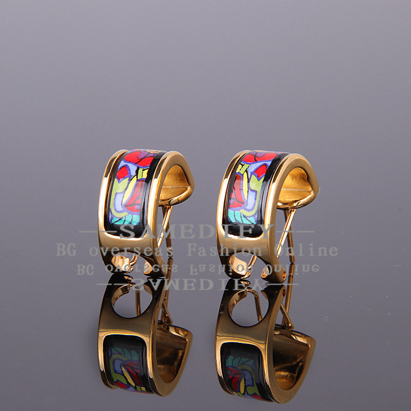 爱的罂粟花珐琅彩半圆耳环耳钉饰女欧美风饰品情人节生日过节礼物