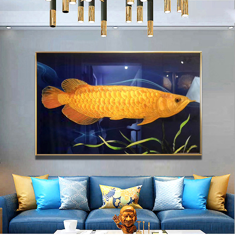现代轻奢金龙鱼装饰画新中式手工掐丝珐琅彩画沙发玄关年年有余画,家居饰品,现代装饰画,淘宝优惠券,粉丝福利购,淘宝优惠卷