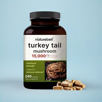 【现货】美国NatureBell成人灵芝Turkey Tail火鸡尾菇胶囊免疫力